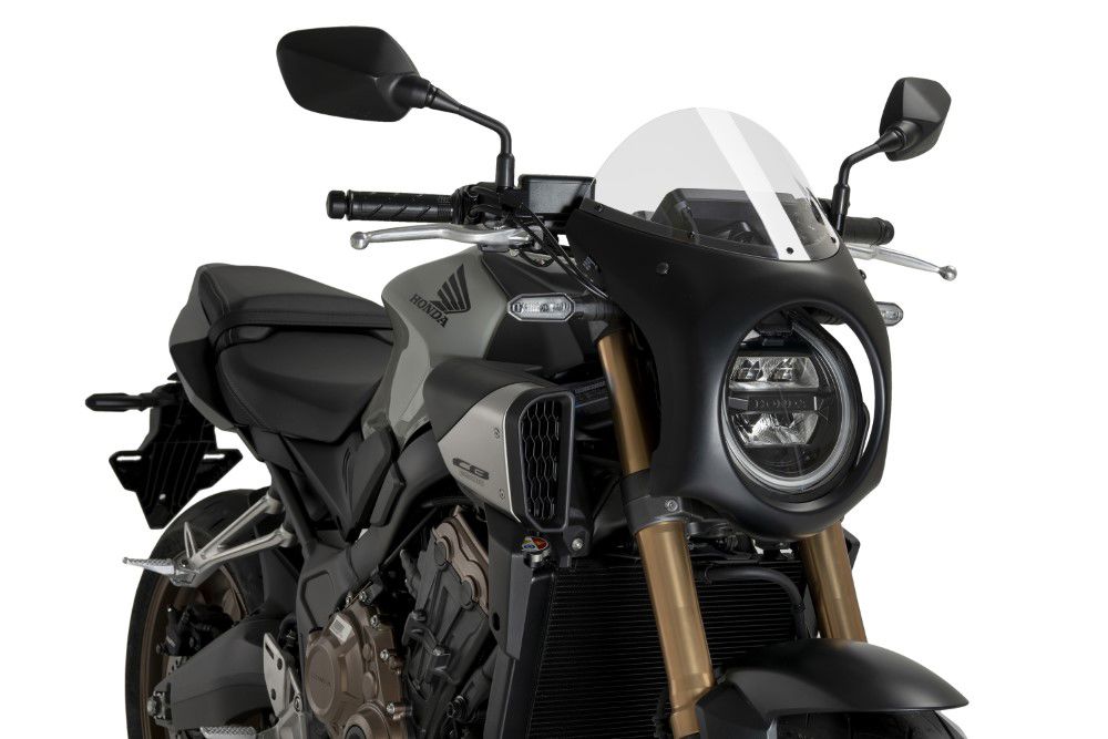 Stuurkuipje carbon look model retro fairing met ruitje Puig Honda CB650R Neo Sports Cafe '24-