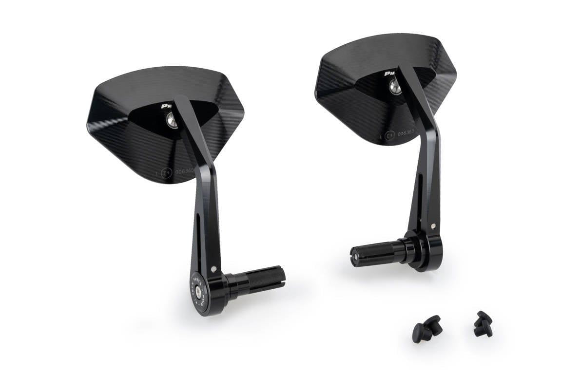 Puig Hi-Tech 5 Stuureind Spiegel Zwart – Compact, Verstelbaar & E-Keur (Per Stuk)