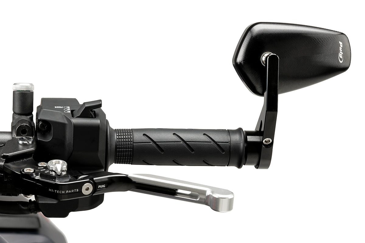 Puig Motorfiets Stuureindspiegel - Zilver / Zwart