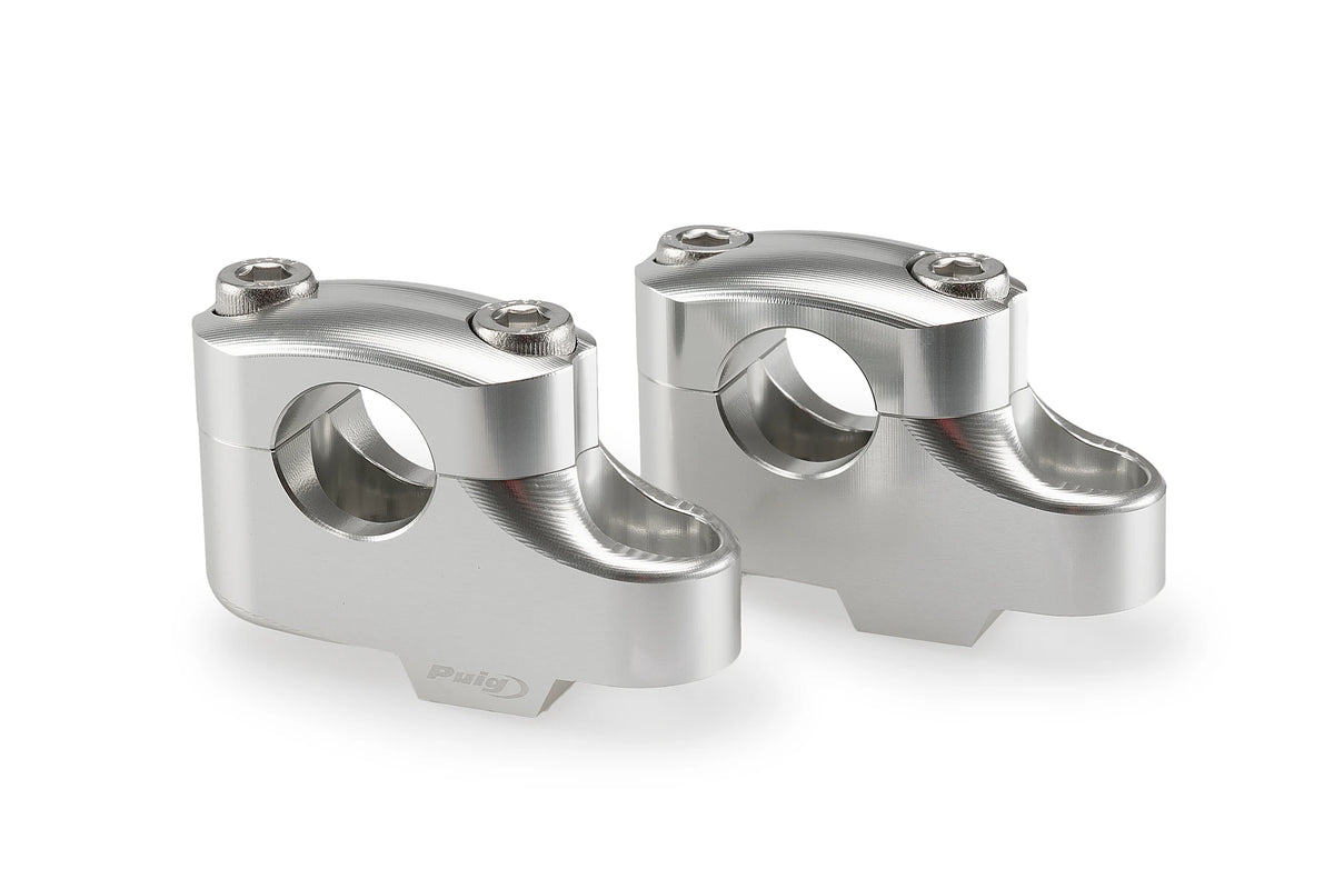 Puig Pullback Stuurverhogerset - BMW G310R 2021-2026 | Honda CB750 Hornet 2023-2026 en meer - 25 × 16 mm - Zwart / Zilver