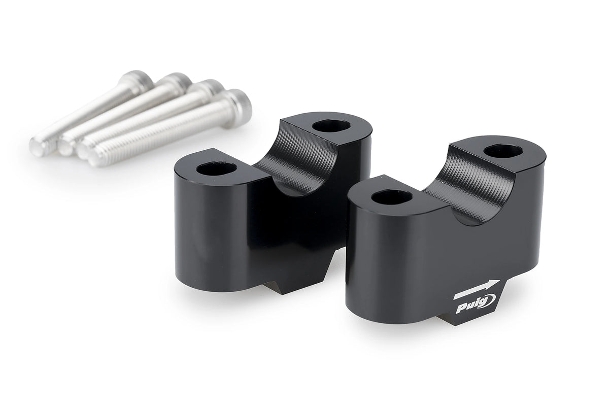 Puig Stuurverhogerset - BMW F750GS 2018-2023 | F800GS 2024-2026 - 20 / 30 mm - Zwart / Zilver