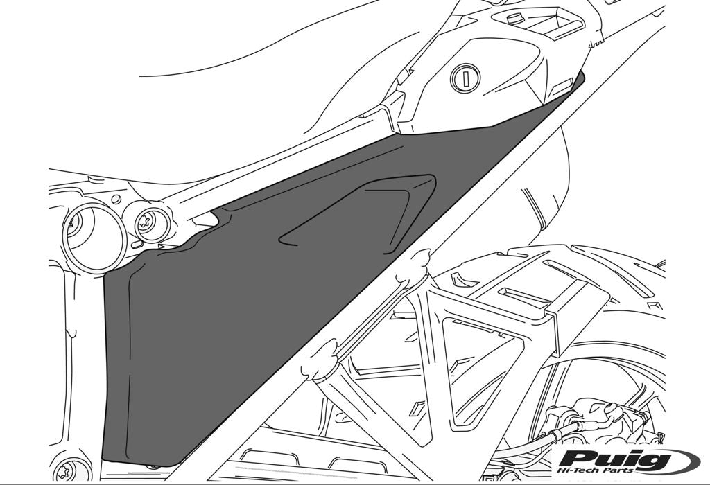 Side cover panels Puig rechts mat zwart BMW R1200RT '05-'13