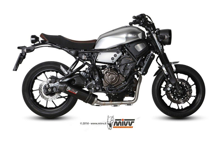 MIVV 2 in 1 compleet systeem met carbon oval demper Yamaha XSR700 '16-