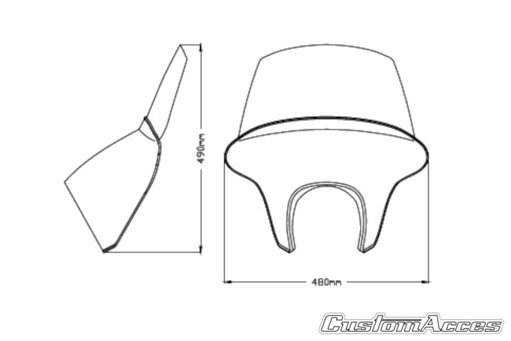 Stuurkuipje Short Screen Model Sml Batwing Honda Cmx 500 Rebel '20- Custom Access