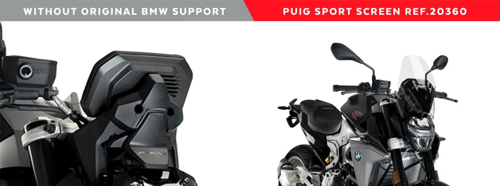 Vervangingsruit Naked Bike Sport Puig Bmw F900R '20- (Zonder Originele Bmw Support)