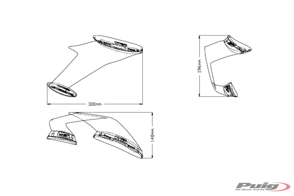 Side Spoiler Downforce Race Puig Voor Kawasaki Zx10-R/Rr '21-