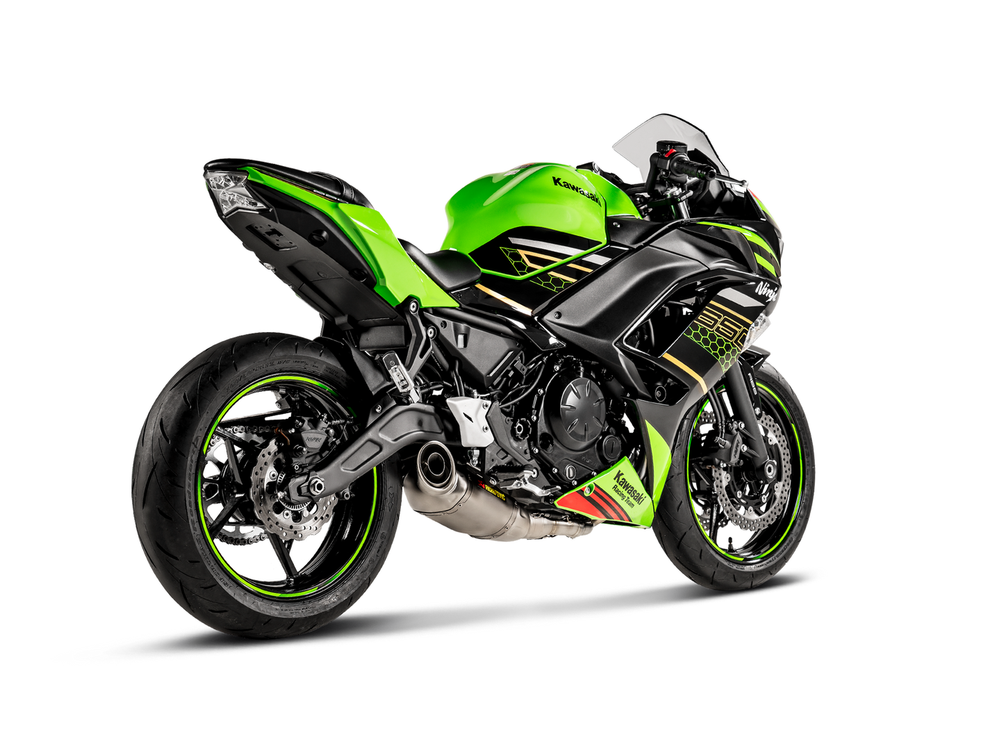 Akrapovič Uitlaat - Kawasaki Ninja 650 2017-2026 | Z650 2017-2026 - Racing Line (Titanium) - Motor Accessoires