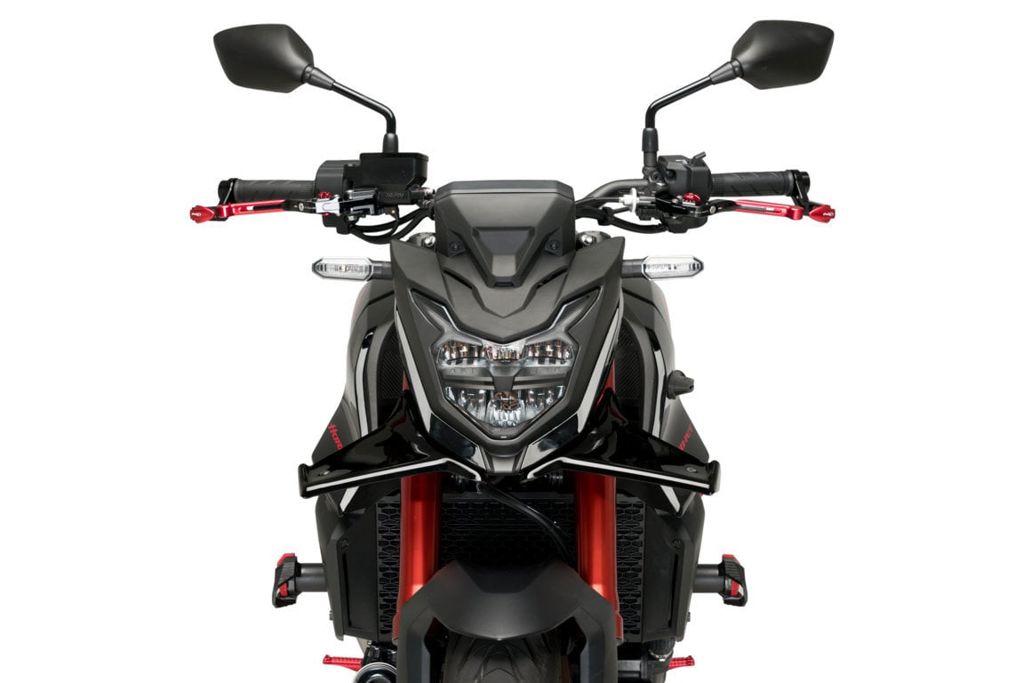 Puig Naked Front Spoiler - Honda CB750 Hornet 2023-2024 - Mat Zwart / Zwart