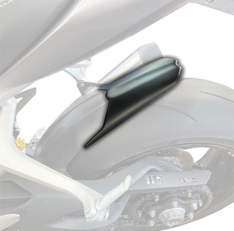 Achterspatbord verlenger mat zwart voor het originele spatbord Triumph Speed Triple 1200 RR/RS