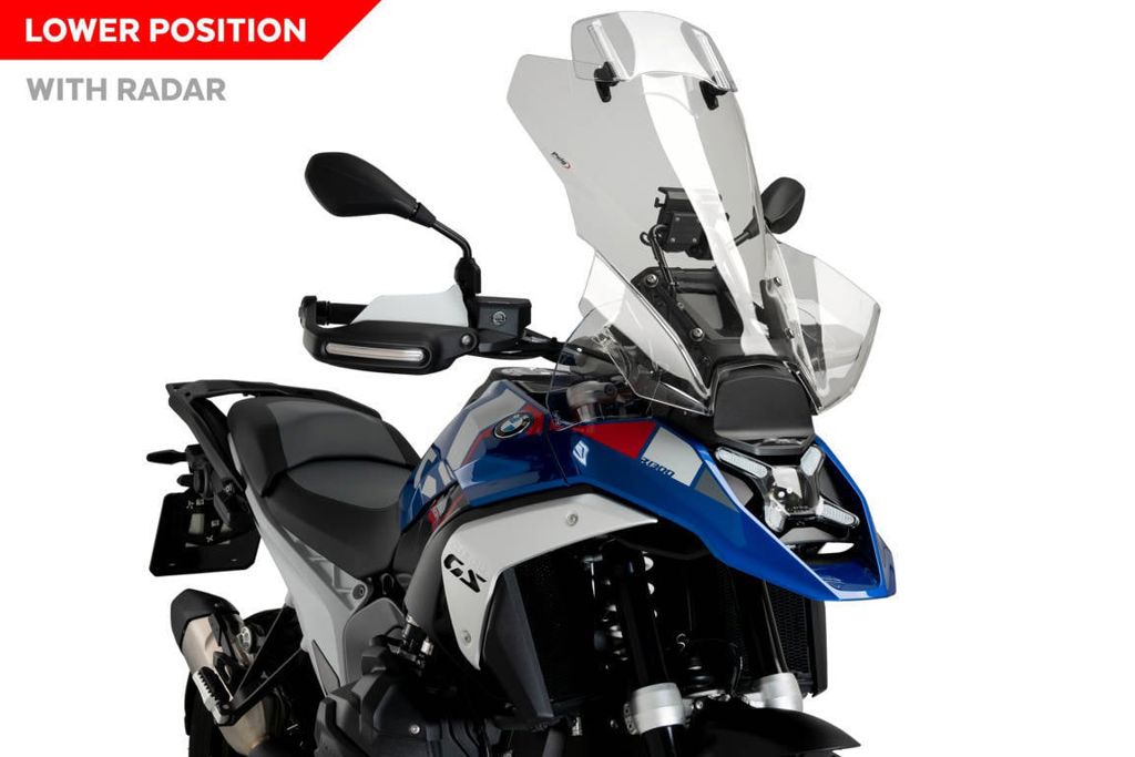 Vervangingsruit touring plus met opzetruitje transparant Puig BMW R1300GS '23- (met radar)