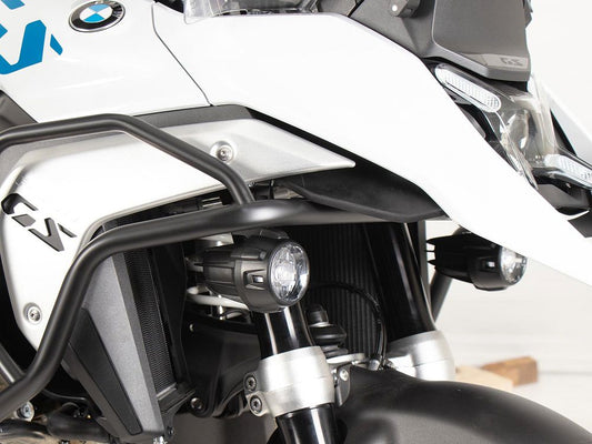 Montage beugel originele BMW R1300GS mistlampen op Hepco&Becker valbeugel