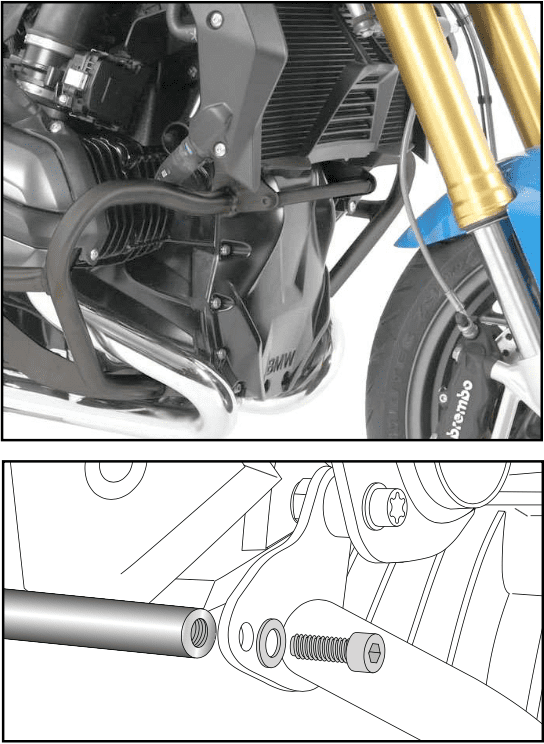 Valbeugel Verbindingsbeugel Hepco&Becker Antraciet Bmw R1200Gs Lc '13-'18