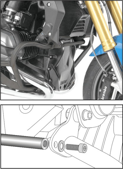 Valbeugel Verbindingsbeugel Hepco&Becker Antraciet Bmw R1200Gs Lc '13-'18