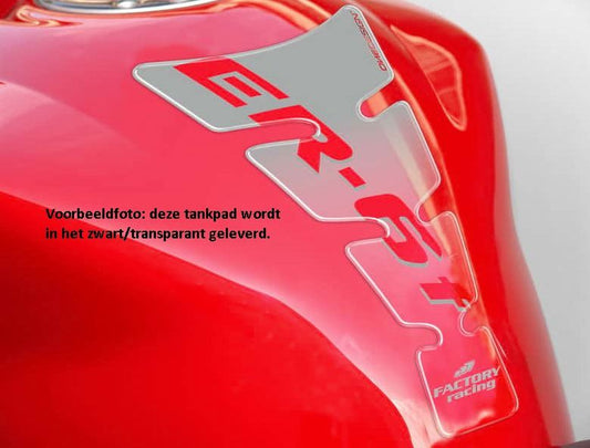 Tankpad ZWART/transparant met Kawasaki ER-6F logo