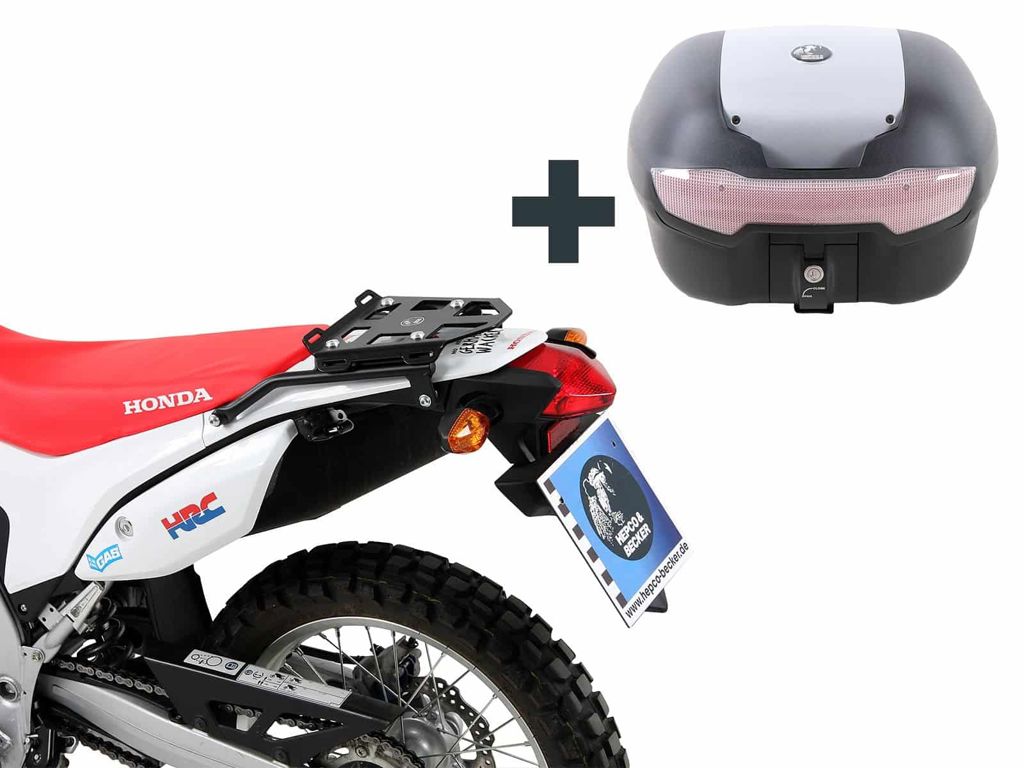 Topdrager Zwart Minirack Hepco&Becker Honda Crf250L '12-/ Rally '17-'21 Inclusief Tc40 Journey Zilver