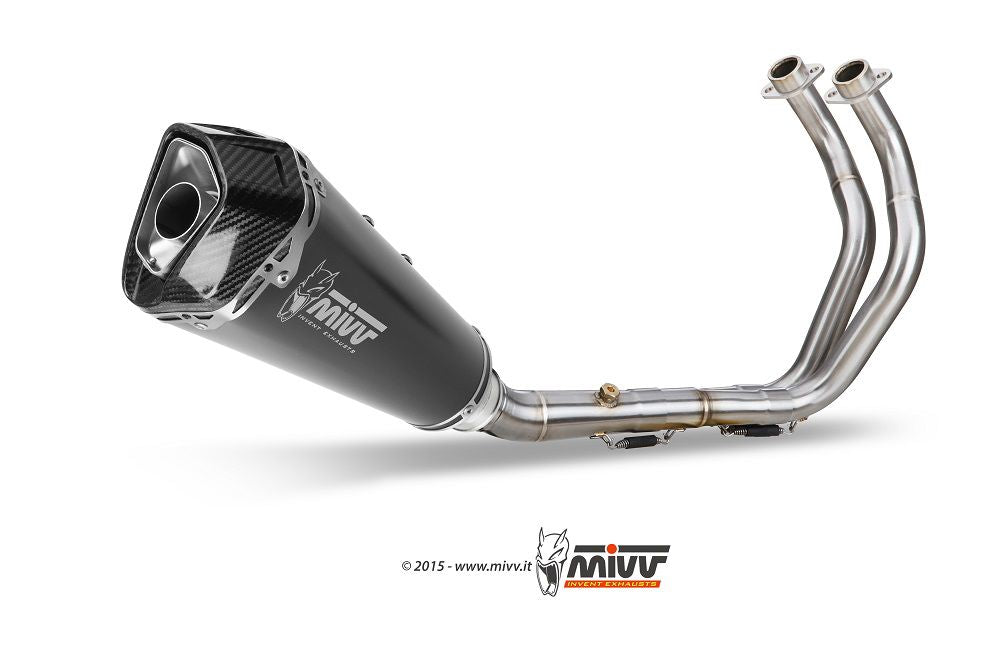 Mivv 2-1 Systeem Met Delta Race Black Rvs Demper Yamaha Mt-07 '14-'20 (Euro 3-4)