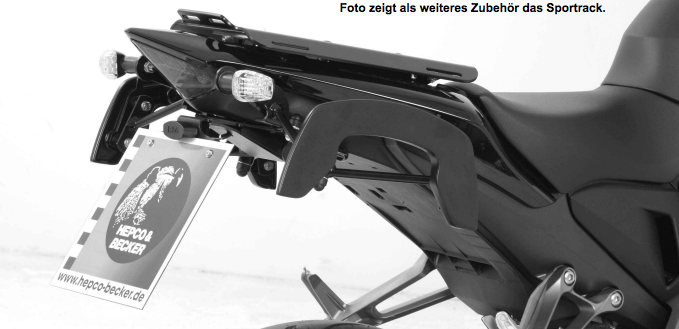 C-Bow tasdragers zwart Hepco&Becker Honda CB1000R 2008-2017, speciaal voor R&G kentekenplaathouder
