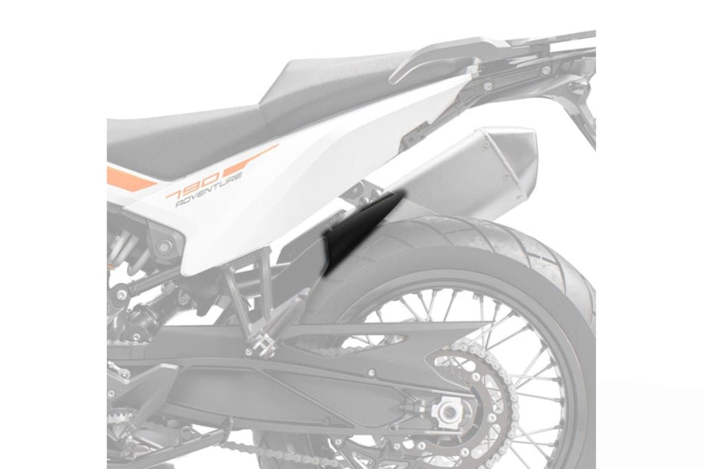 Achterspatbord verlenger mat zwart voor het originele spatbord KTM 790 / 890 Adventure