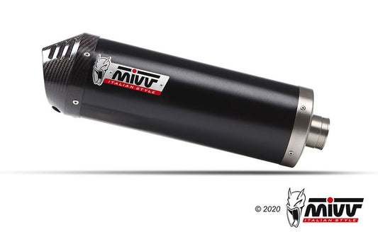 MIVV Oval Black RVS met carbon end cap KTM 690 SMC R '19-
