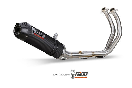 Mivv 2-1 Systeem Met Oval Carbon Demper Met Carbon Cap Yamaha Mt-07 '14-24