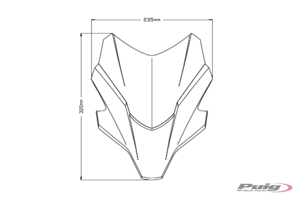 Vervangingsruit Naked Bike Sport Puig Yamaha Mt-07 '21-24