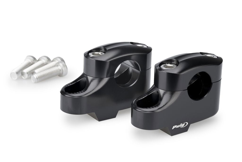 Puig Pullback Stuurverhogerset - BMW F750GS 2018-2023 | F800GS 2024-2026 - 25 × 16 mm - Zwart / Zilver