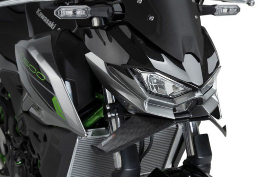 Naked Front Spoiler mat zwart Puig voor Kawasaki Z500 / SE '24-