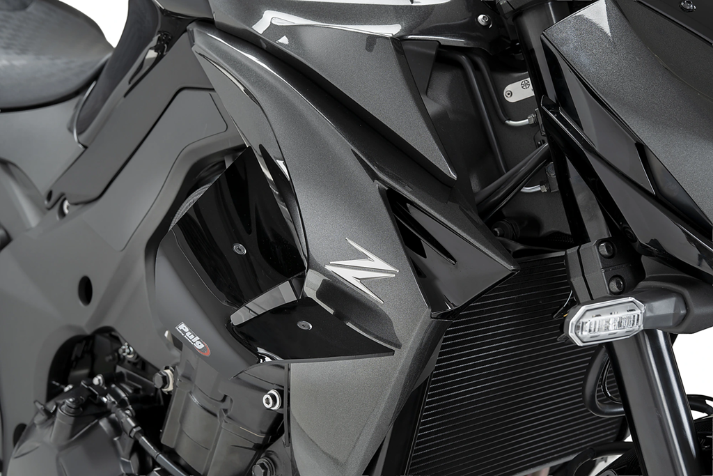 Puig D12 Zijspoilers - Kawasaki Z1100 2025-2026 | Z1100 SE 2025-2026 - Zwart / Mat Zwart en meer