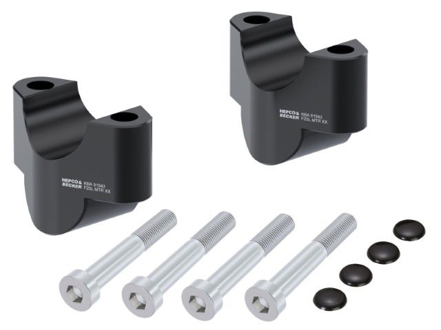 Hepco & Becker Stuurverhogerset - KTM 990 Duke 2024-2026 | 990 Duke R 2025-2026 - 25 mm - Zwart / Zilver