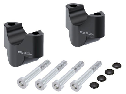 Hepco & Becker Stuurverhogerset - KTM 990 Duke 2024-2026 | 990 Duke R 2025-2026 - 25 mm - Zwart / Zilver