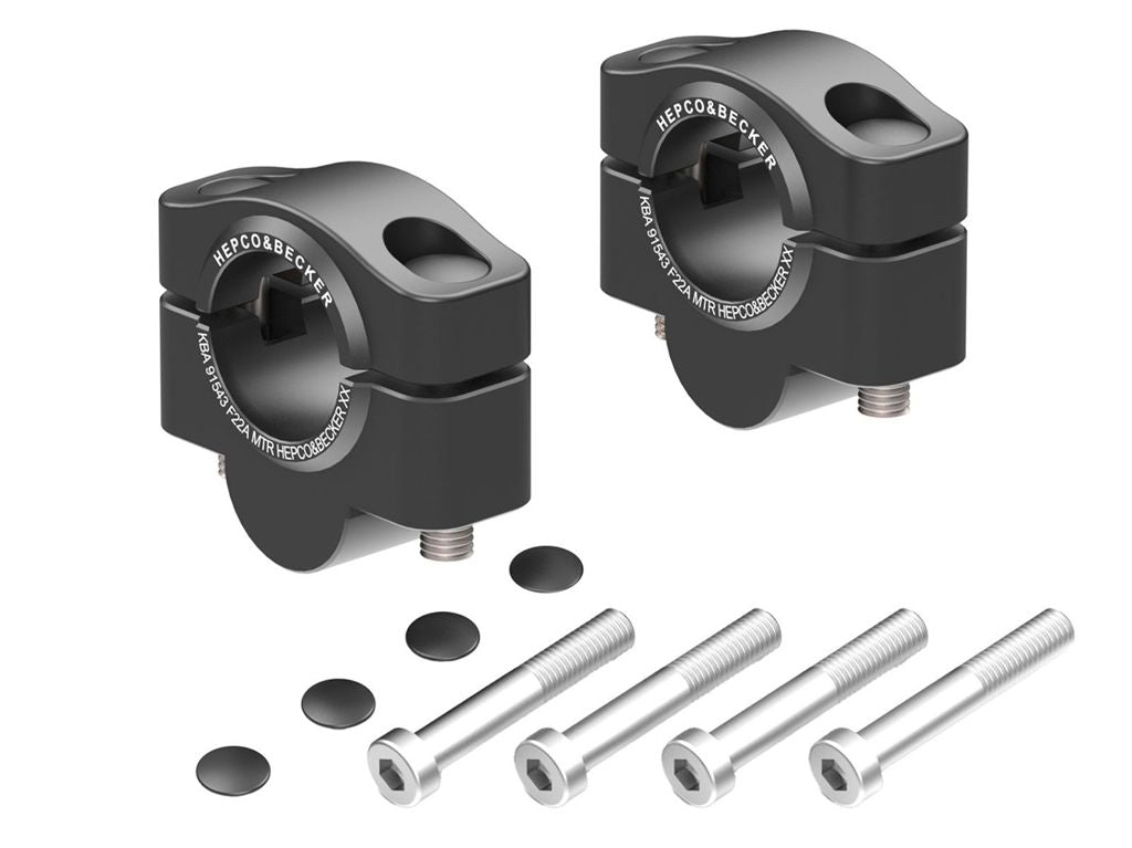 Hepco & Becker Stuurverhogerset - Suzuki GSX-8TT 2025-2026 - 20 mm - Zwart / Zilver