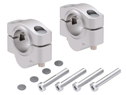 Hepco & Becker Stuurverhogerset - Triumph Tiger 900 GT 2024-2026 | Tiger 900 GT Pro 2024-2026 - 20 mm - Zwart / Zilver