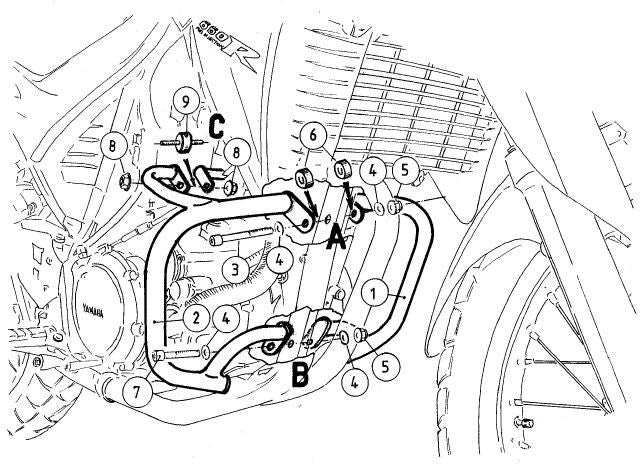 Valbeugel Zwart Hepco&Becker Voor Yamaha Xt660 R/X '04-16