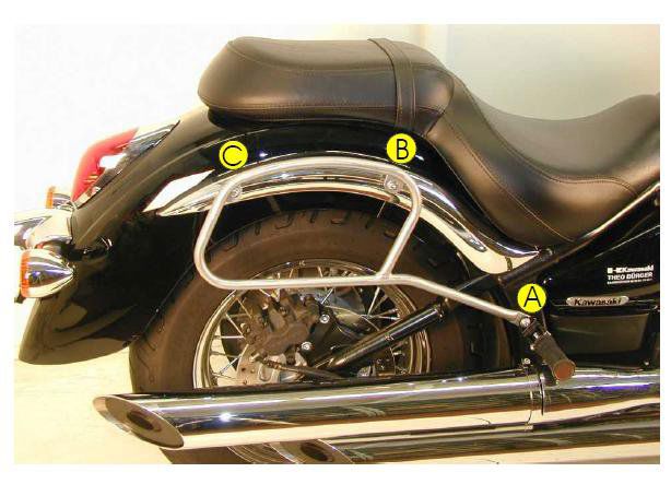 Tassendragers standaard chroom Hepco&Becker Kawasaki VN900 CLASSIC/ CUSTOM 2006-