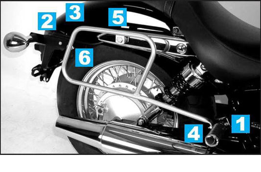 Tassendragers standaard chroom Hepco&Becker Honda VT750DC Shadow Spirit 2007-