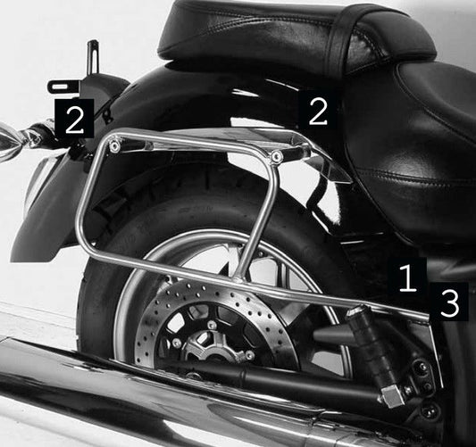 Tassendragers standaard chroom Hepco&Becker Yamaha XVS1300 Midnight Star