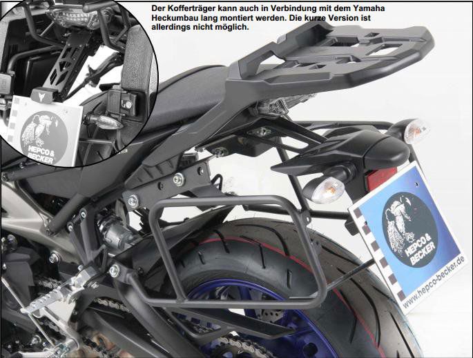 Kofferrek Antraciet Lock-It Hepco&Becker Antraciet Yamaha Mt-09 (Met Orig. Topdrager)
