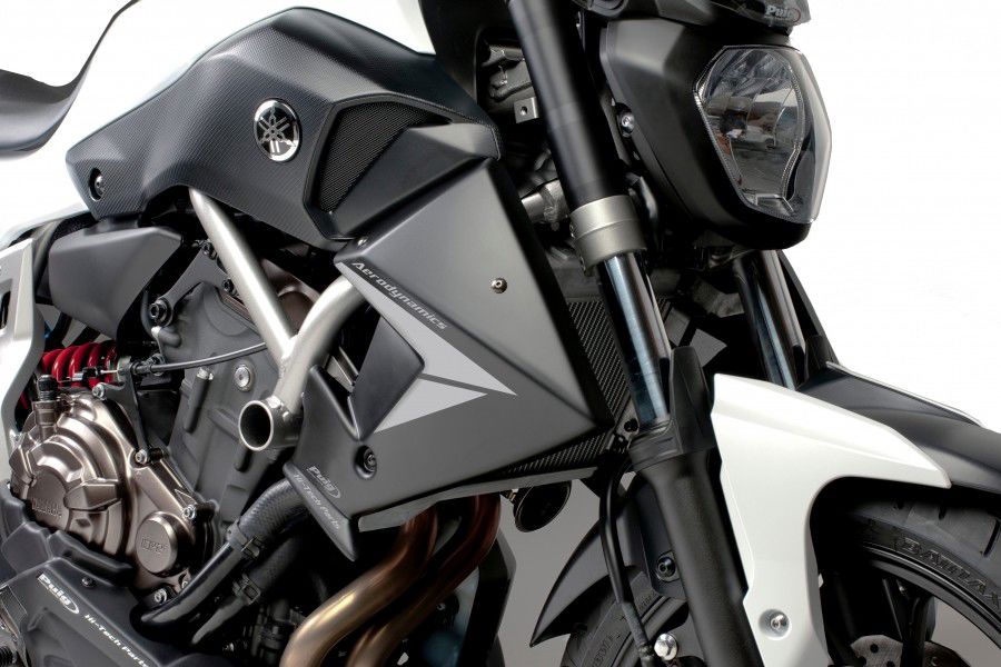 Side Cover Panels Puig (Set) Voor Radiateur Yamaha Mt-07 '14--Mat Zwart