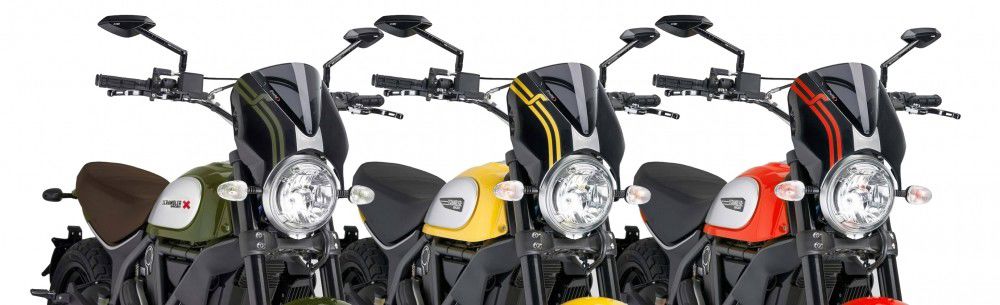 Vervangingsruit Naked Bike Met Zwart Kuipje Puig Diverse Ducati Scrambler Modellen