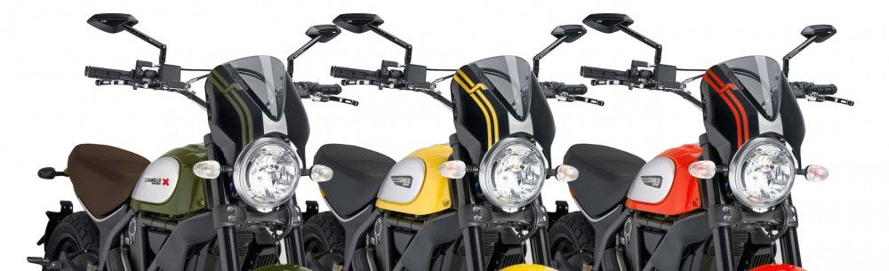 Vervangingsruit Naked Bike Met Zwart Kuipje Puig Diverse Ducati Scrambler Modellen