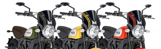 Vervangingsruit Naked Bike / Zwart Kuipje Puig Div Ducati Scrambler (Tweede Kans)