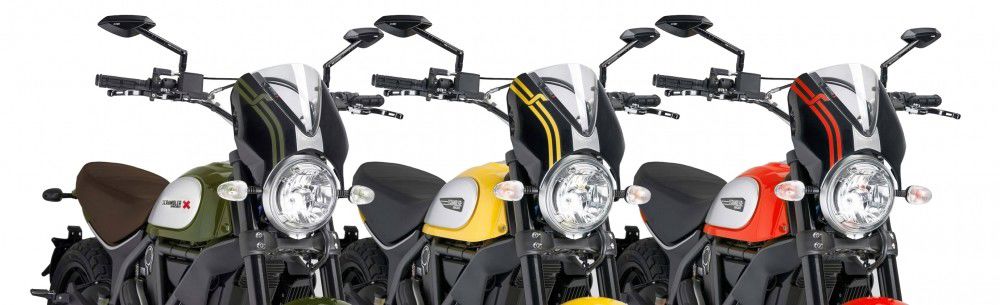 Vervangingsruit Naked Bike Met Zwart Kuipje Puig Diverse Ducati Scrambler Modellen