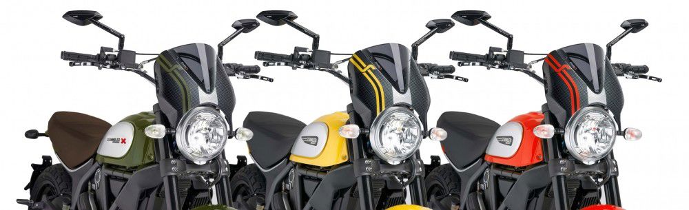 Vervangingsruit Naked Bike Met Carbon Look Kuipje Puig Diverse Ducati Scrambler Modellen