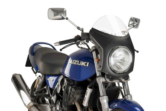 Vervangingsruit retro fairing met carbon look kuipje Puig Universeel