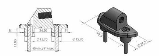 Kuipspiegel adapter Puig rechts