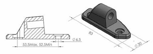 Kuipspiegel adapter Puig links
