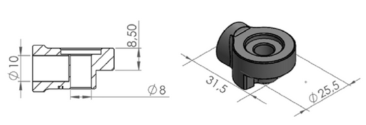 Kuipspiegel adapter Puig links