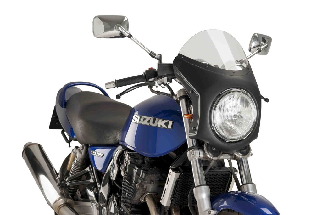 Stuurkuipje Mat Zwart Model Retro Fairing Met Ruitje Puig Universeel