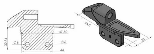 Kuipspiegel adapter Puig links