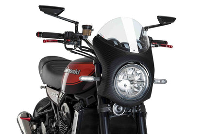 Stuurkuipje Carbon Look Model Retro Fairing Met Ruitje Puig Kawasaki Z900Rs '17-